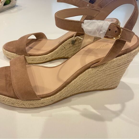 Stuart Weitzman Teddi Wedge Heel Leather Espadrille Sandals NEW Size 11 - Picture 8 of 9